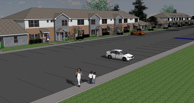Renaud Place Townhomes exterior rendering